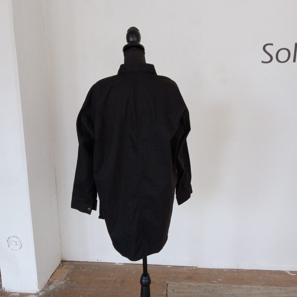 Western jeweled black denim button down - Picture 4 of 6